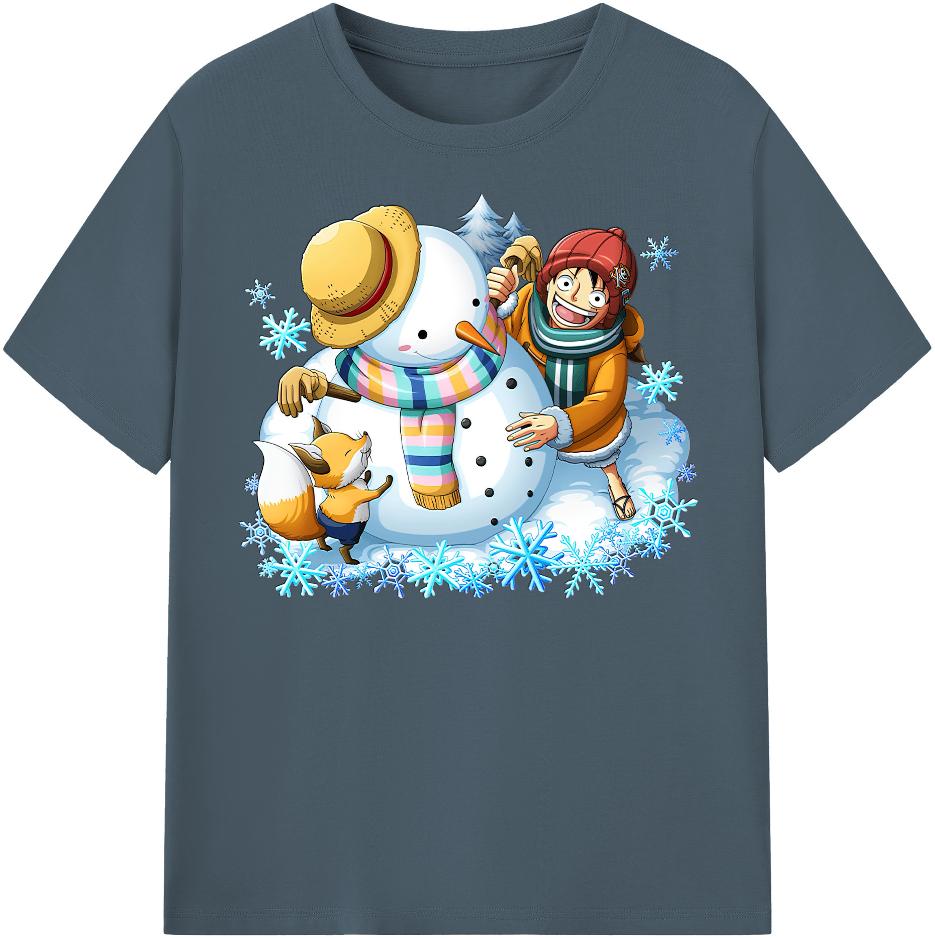 ワンピース モンキー・D・ルフィ ONE PIECE Monkey D. Luffy 綿100％半袖Tシャツ（フロントプリント）
